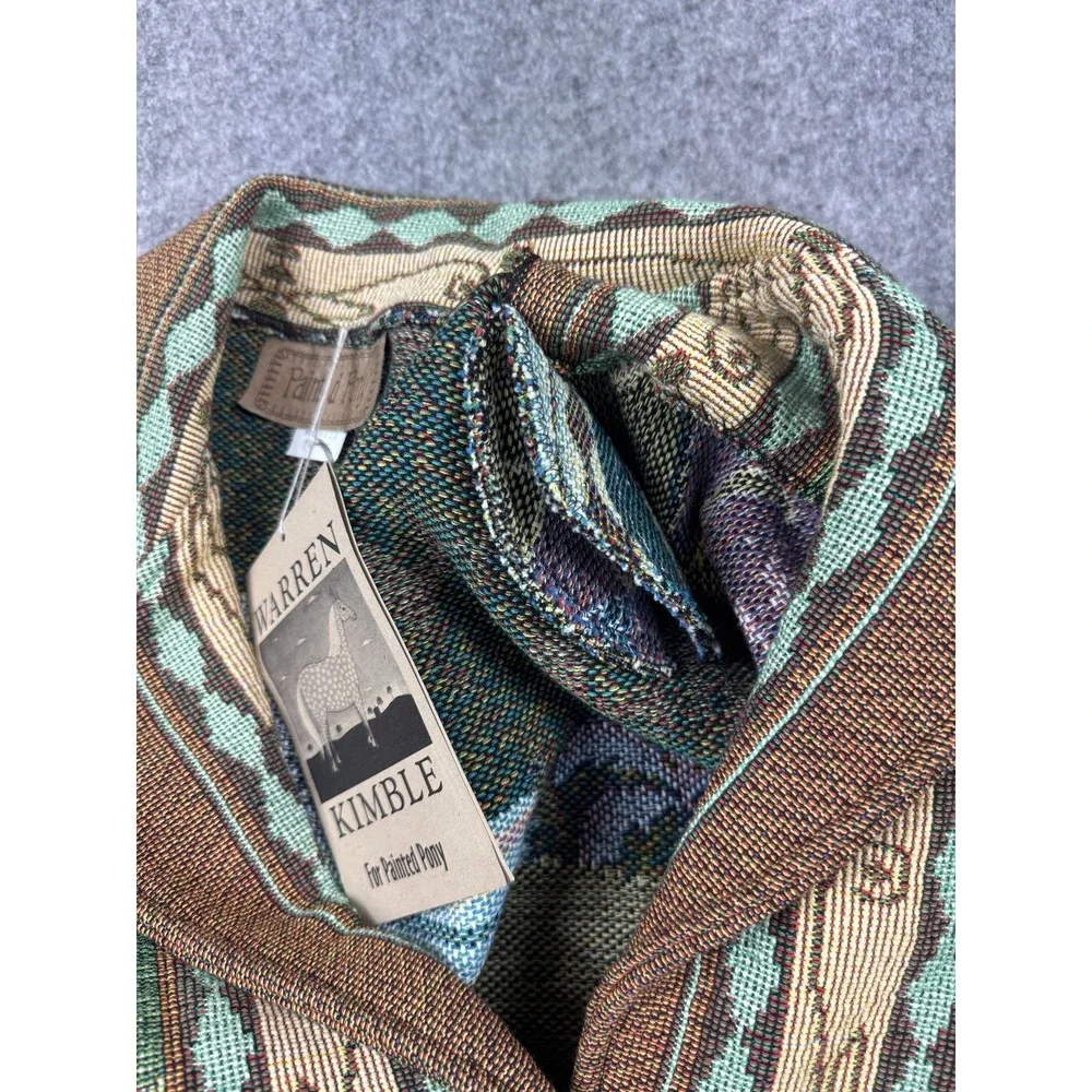 Warren Kimble Painted Pony Jacket Womens Medium Noah's Ark Tapestry USA 90's NEW
